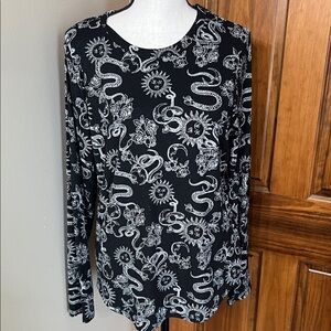 No Boundaries Black and White Patterned Top